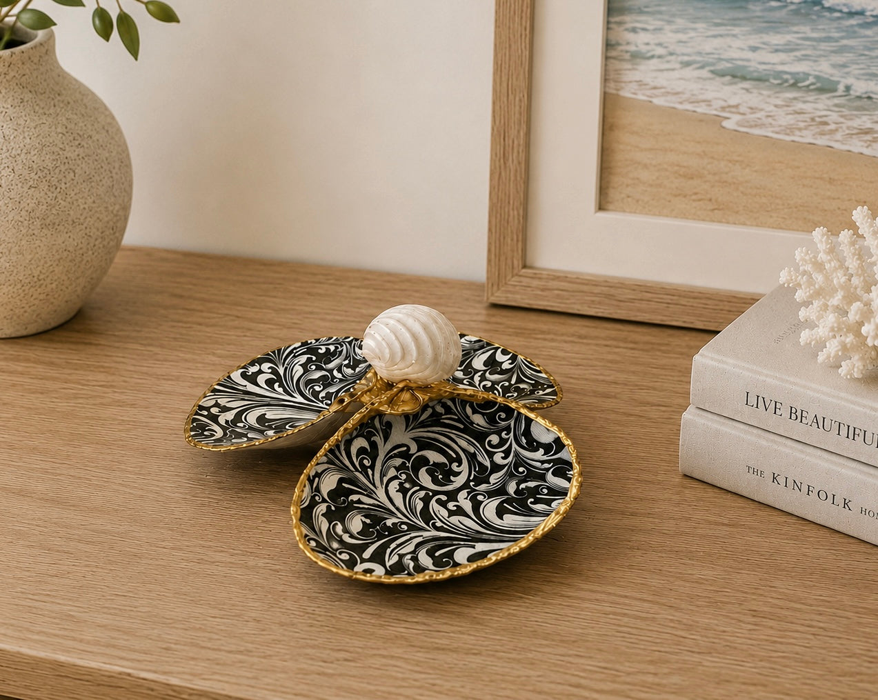 Clam Shell Blossom Trinket Dish