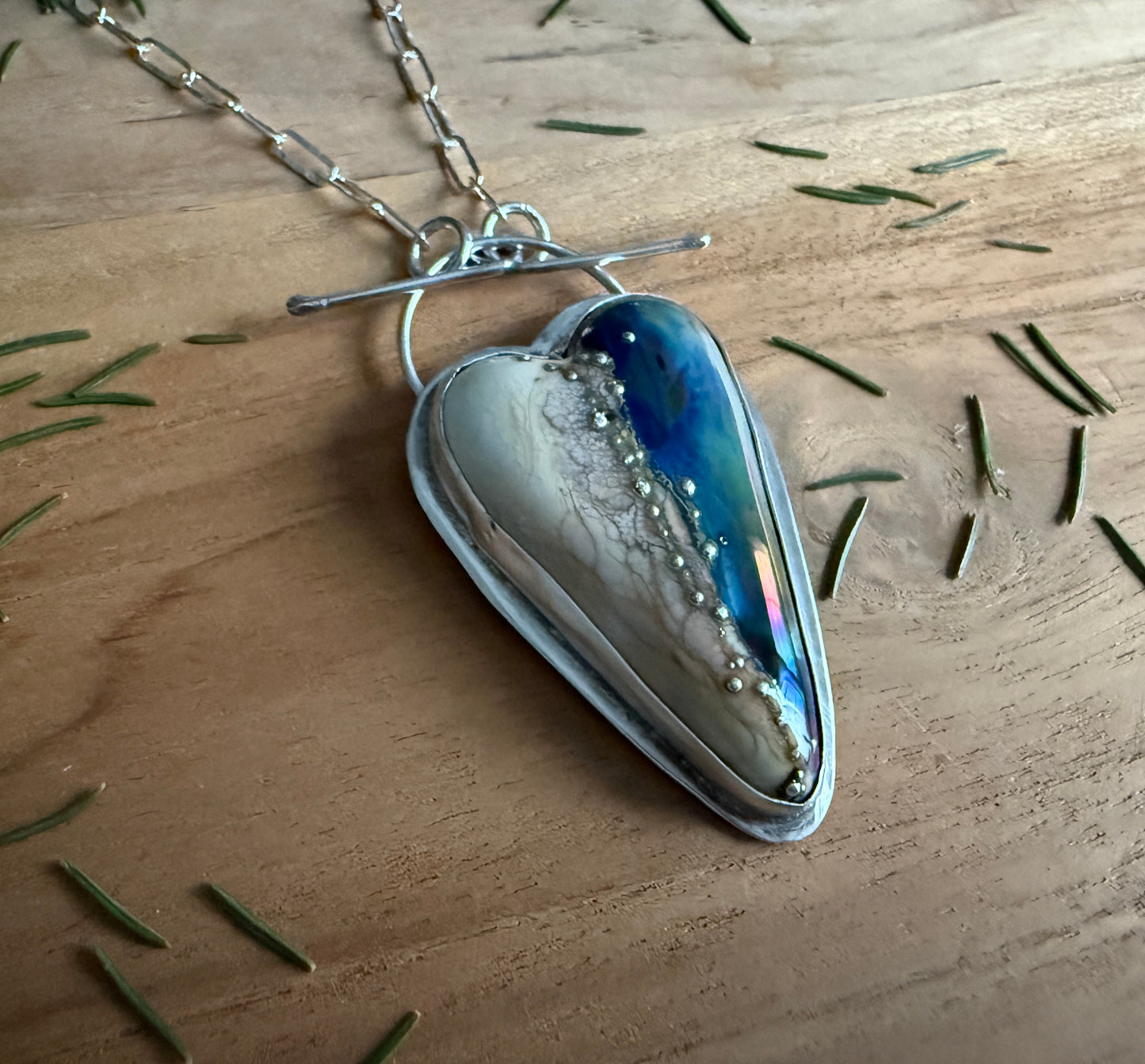 Lamp Work Glass Heart Necklace