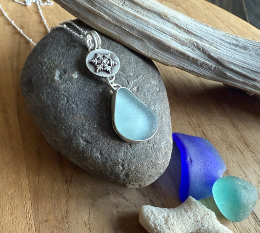 Sea Glass Snowflake Necklace