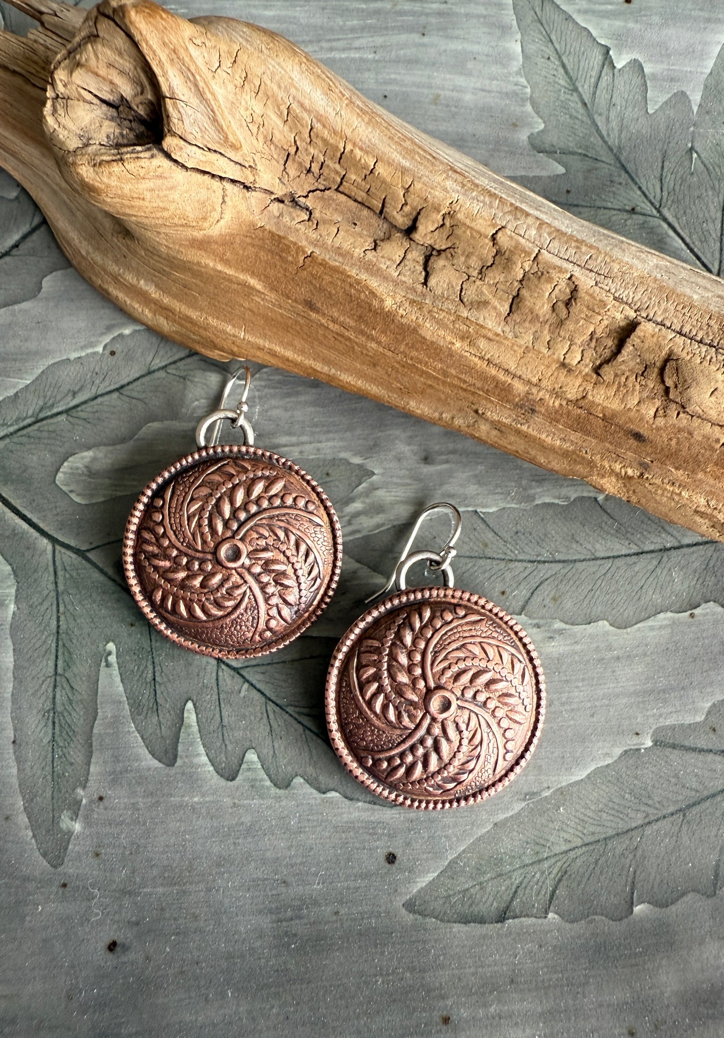 Copper Medallion Earrings