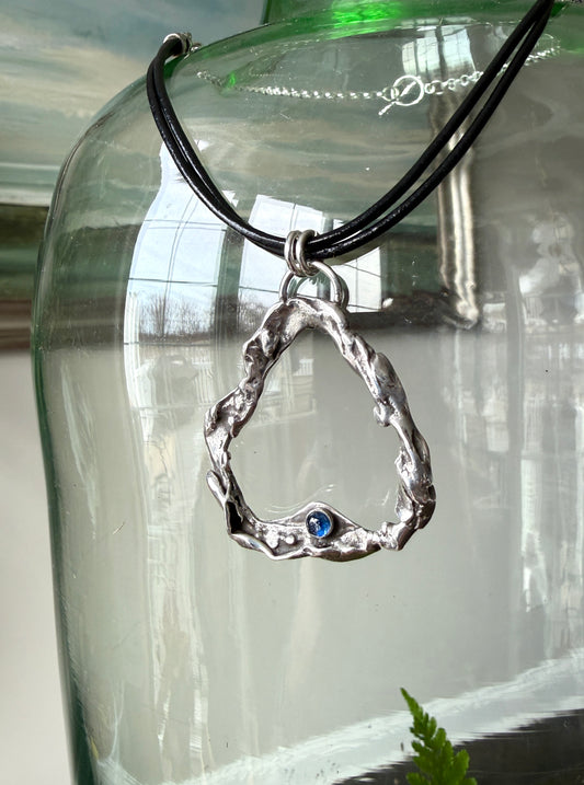 Molten Silver Pendant Necklace