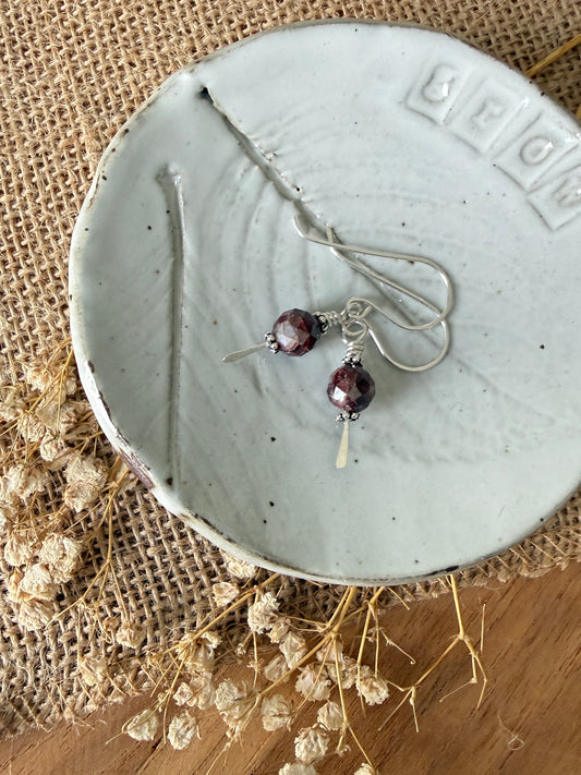 Raw Garnet Earrings