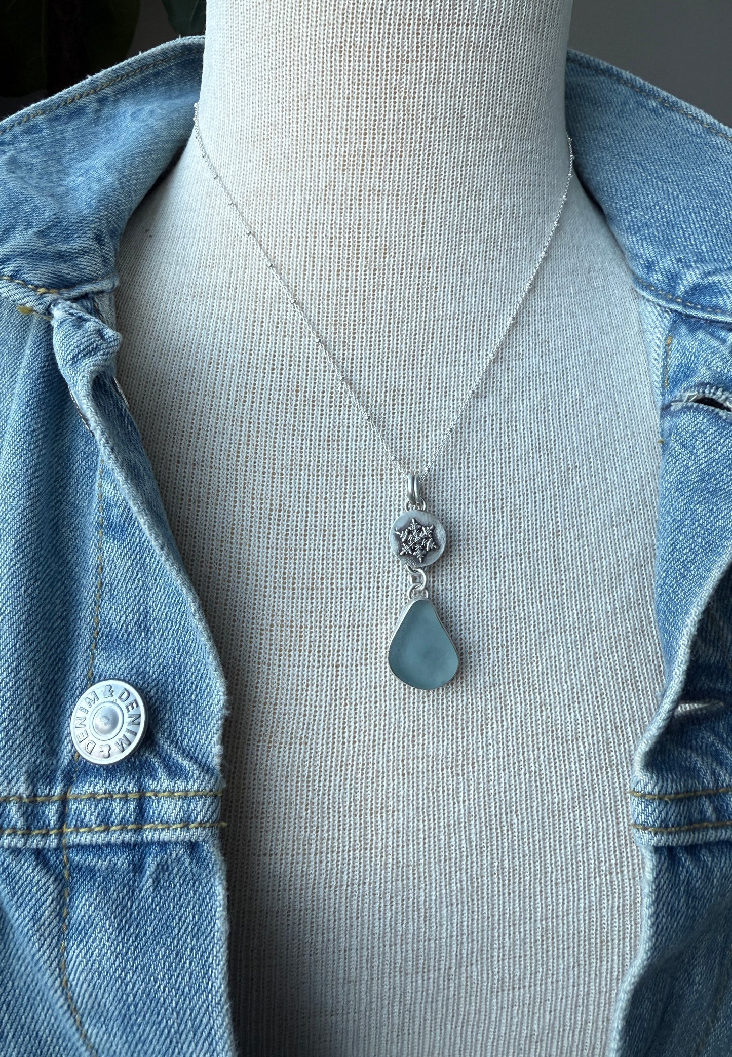 Sea Glass Snowflake Necklace