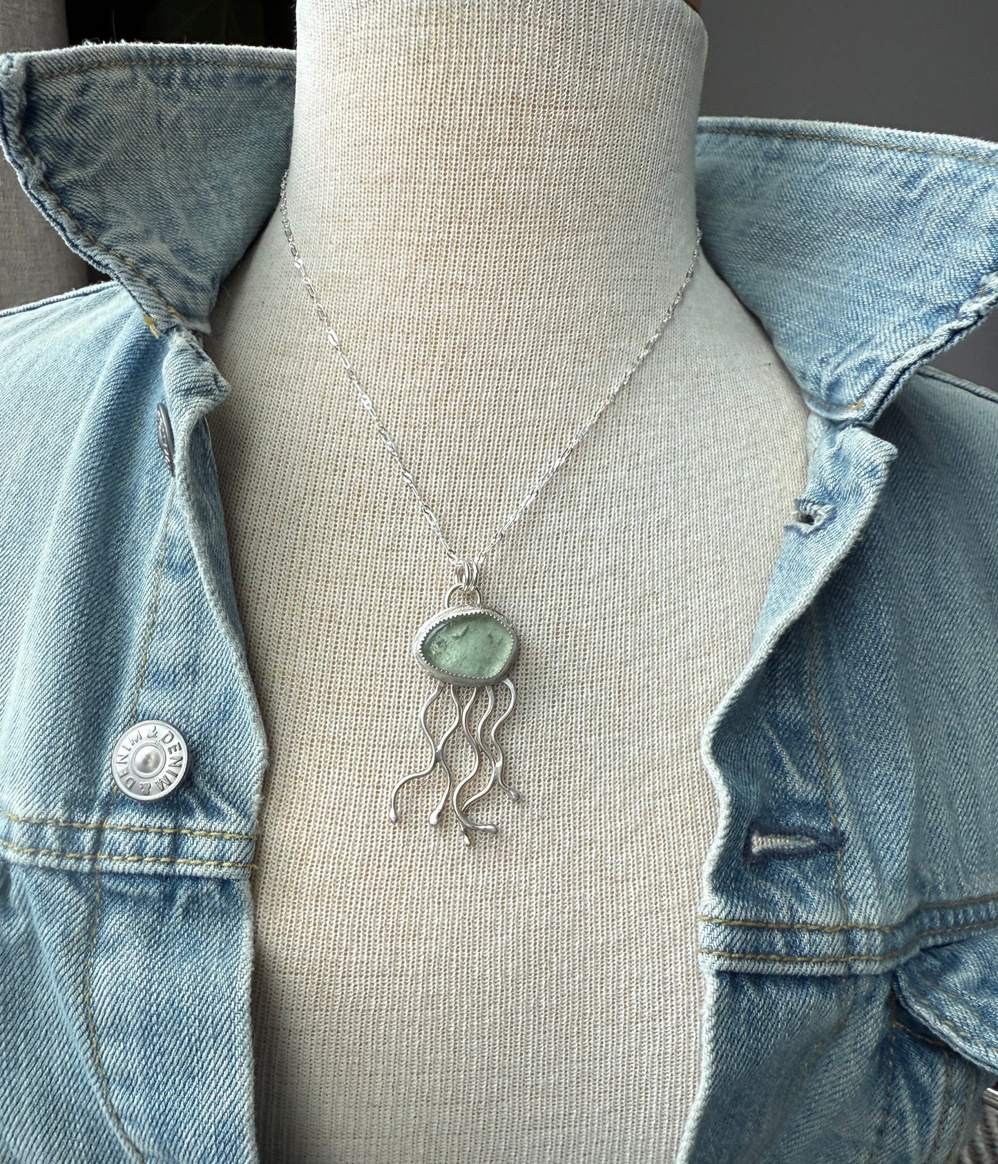 Sea Foam Green Jelly Necklace