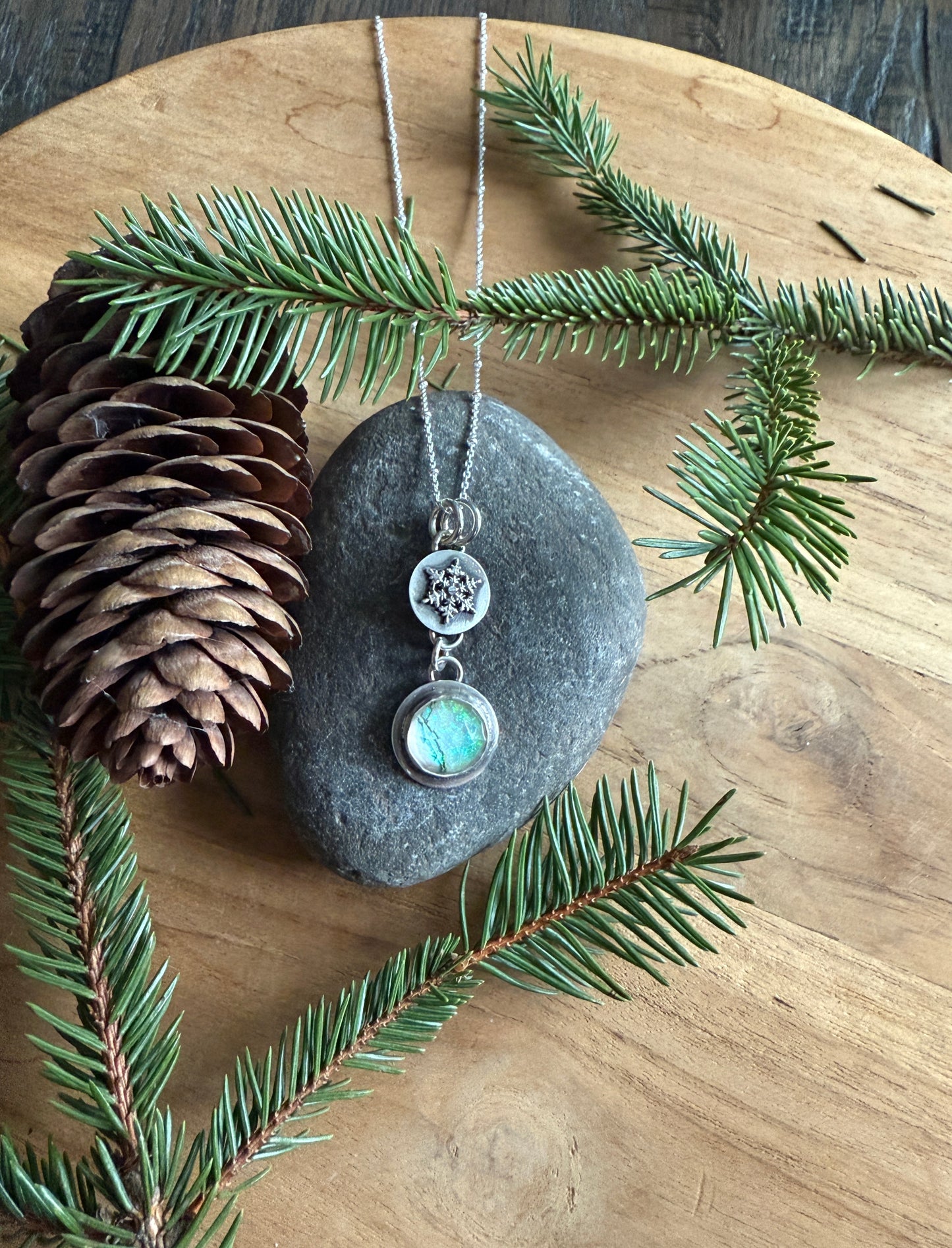 Welo Opal Snowflake Necklace