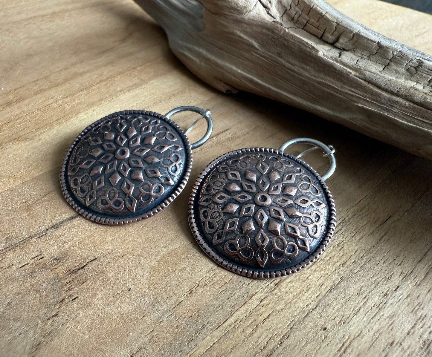 Copper Mandala Earrings