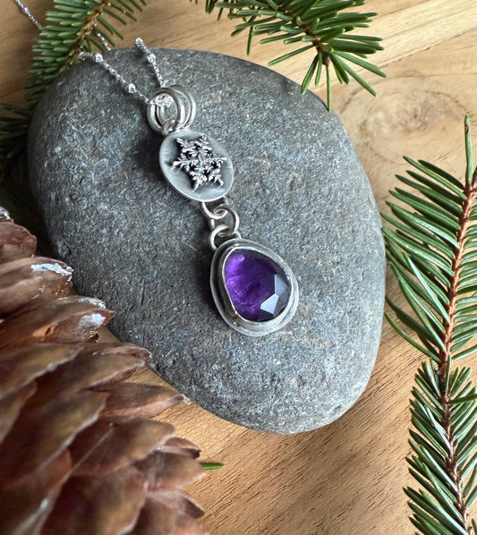 Amethyst Snowflake Necklace