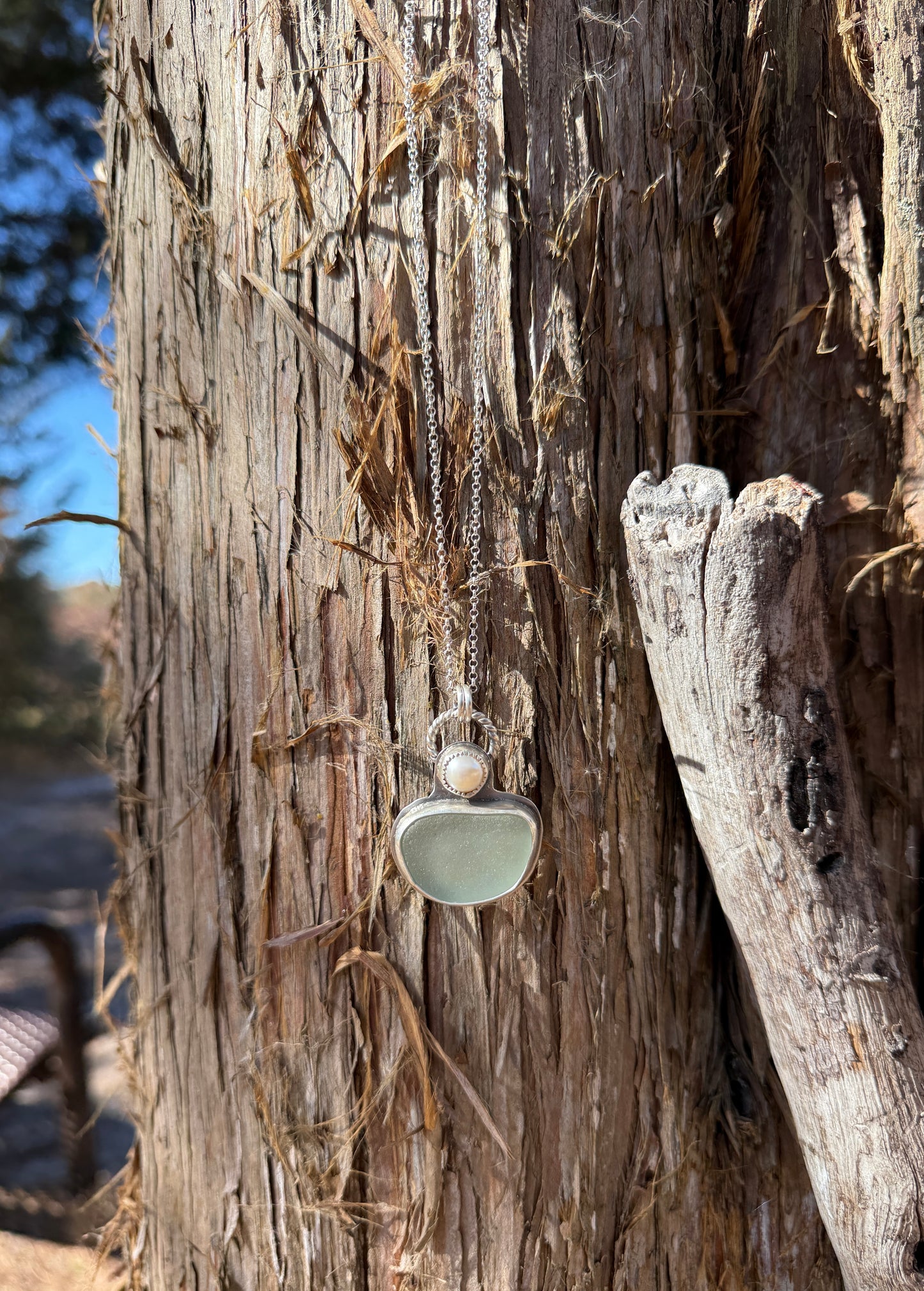 Sea Glass and Pearl Necklace