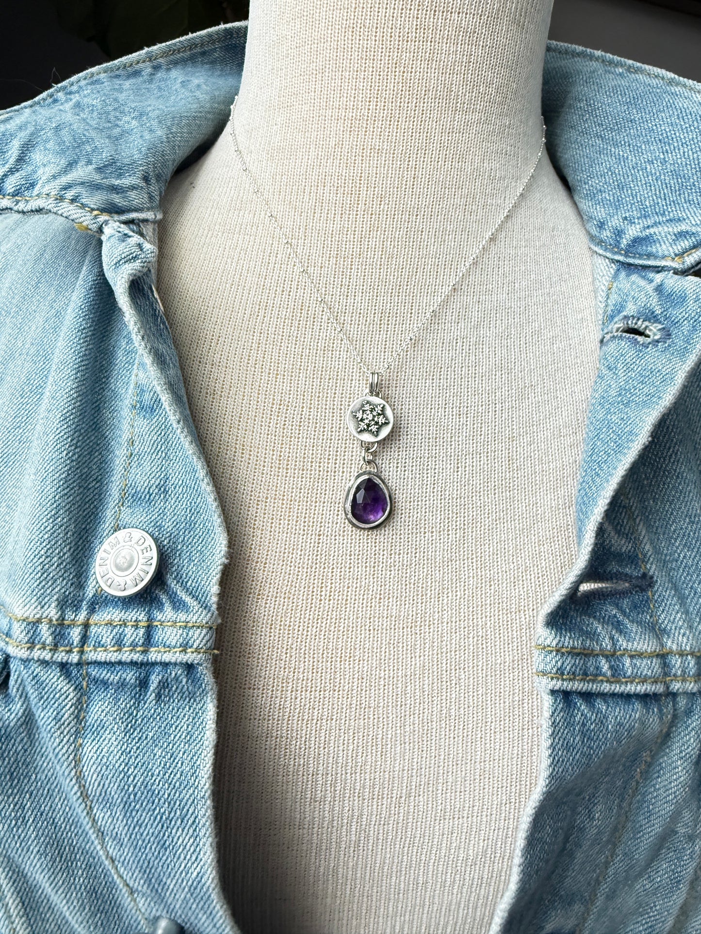 Amethyst Snowflake Necklace