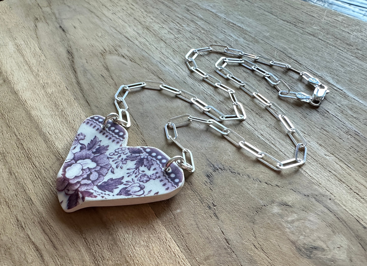 Tumbled China Heart Necklace