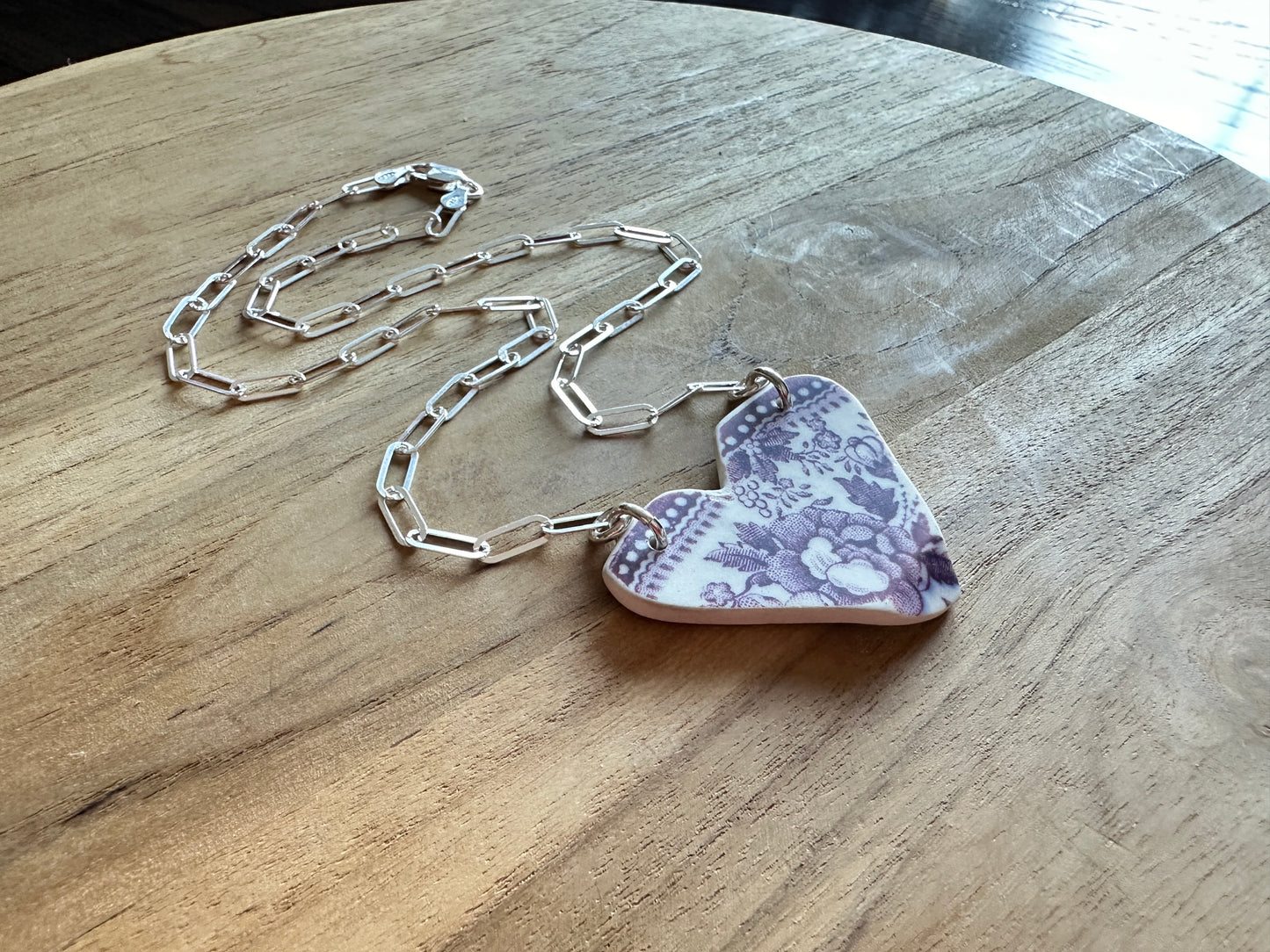 Tumbled China Heart Necklace