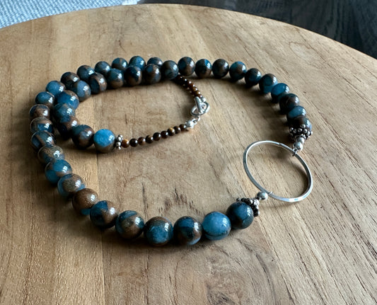 Sky Blue Mosaic Quartz Necklace