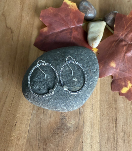 Large Hammered Circle Earrings