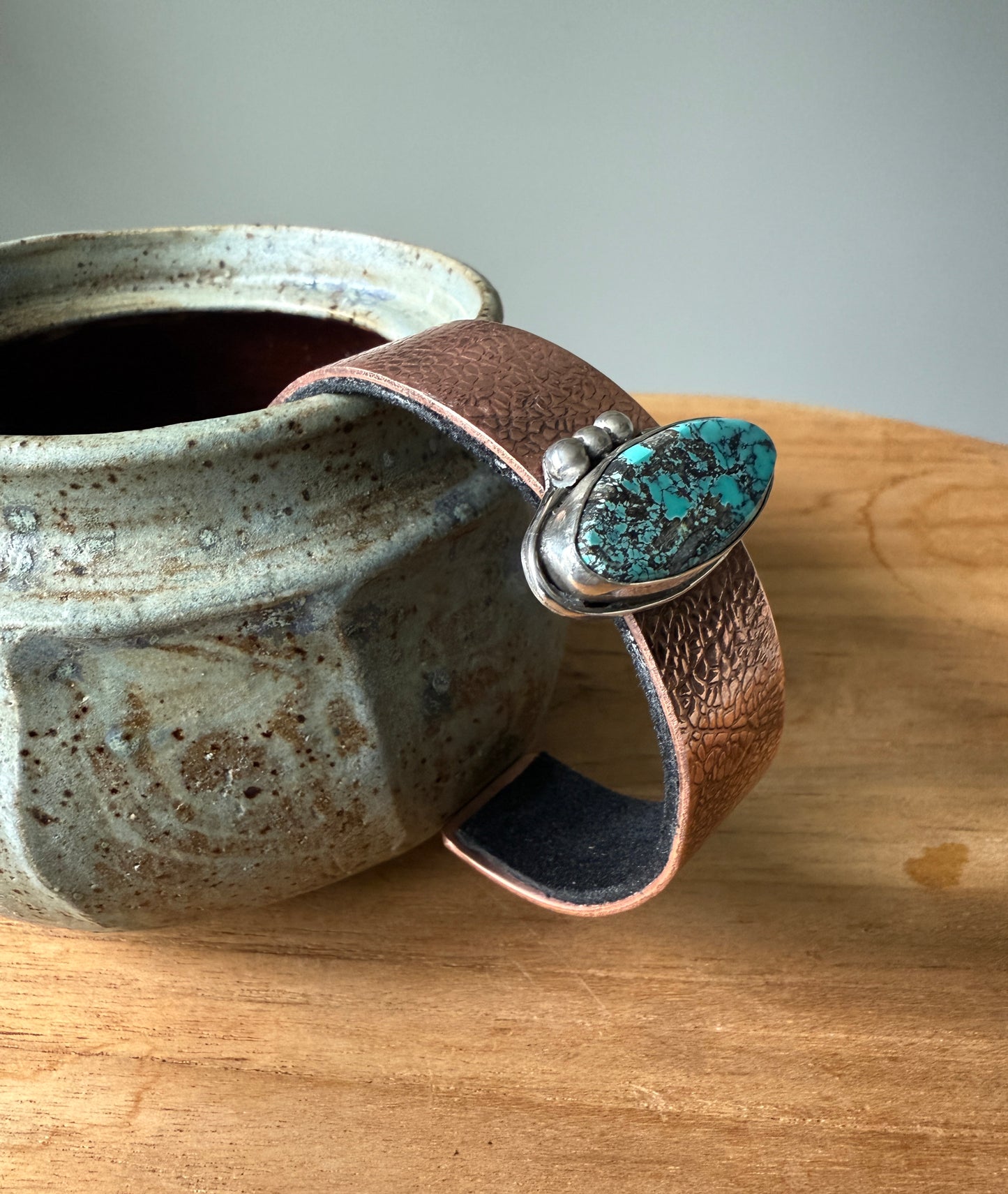Mixed Metal Cuff with Moon River Turquoise