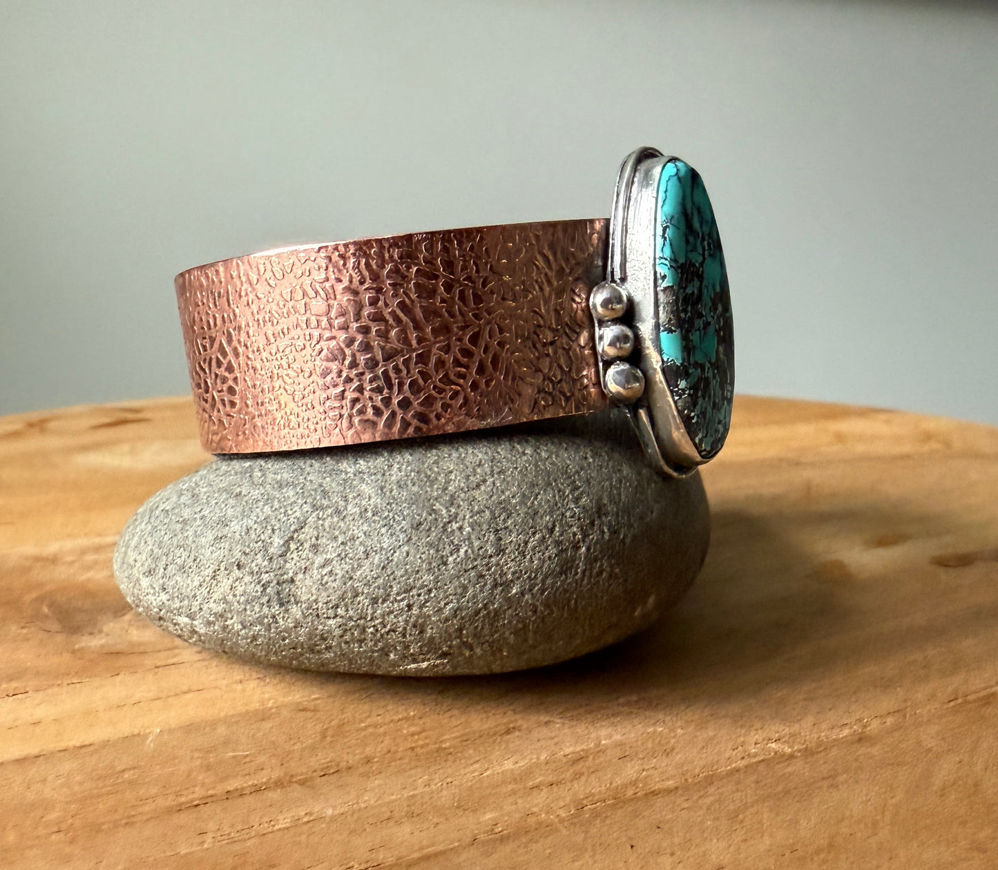 Mixed Metal Cuff with Moon River Turquoise