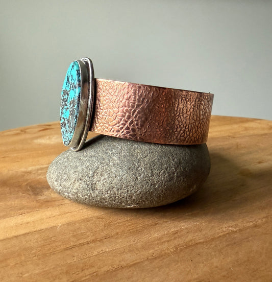 Mixed Metal Cuff with Moon River Turquoise