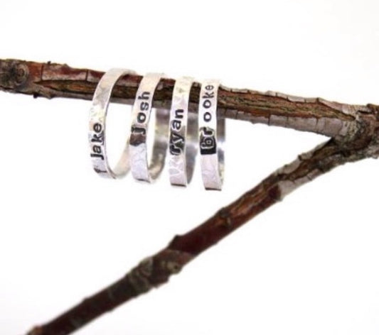 Hand Stamped Sterling Silver Rings