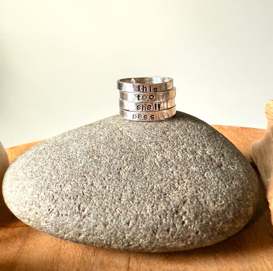 This Too Shall Pass Hand Stamped Rings