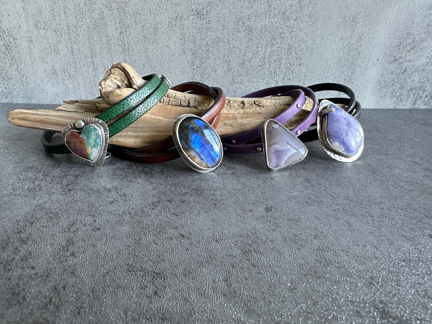 Tiffany Stone Leather Wrap Bracelet