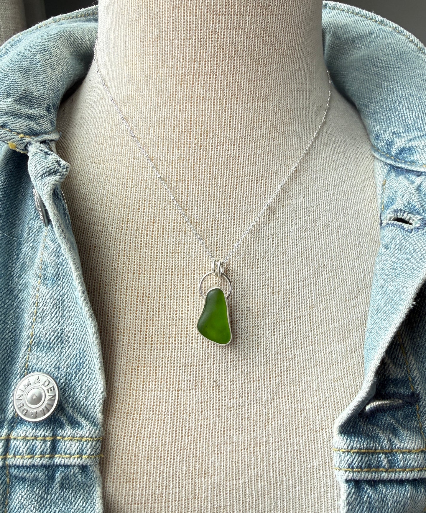 Kelly Green Sea Glass Necklace