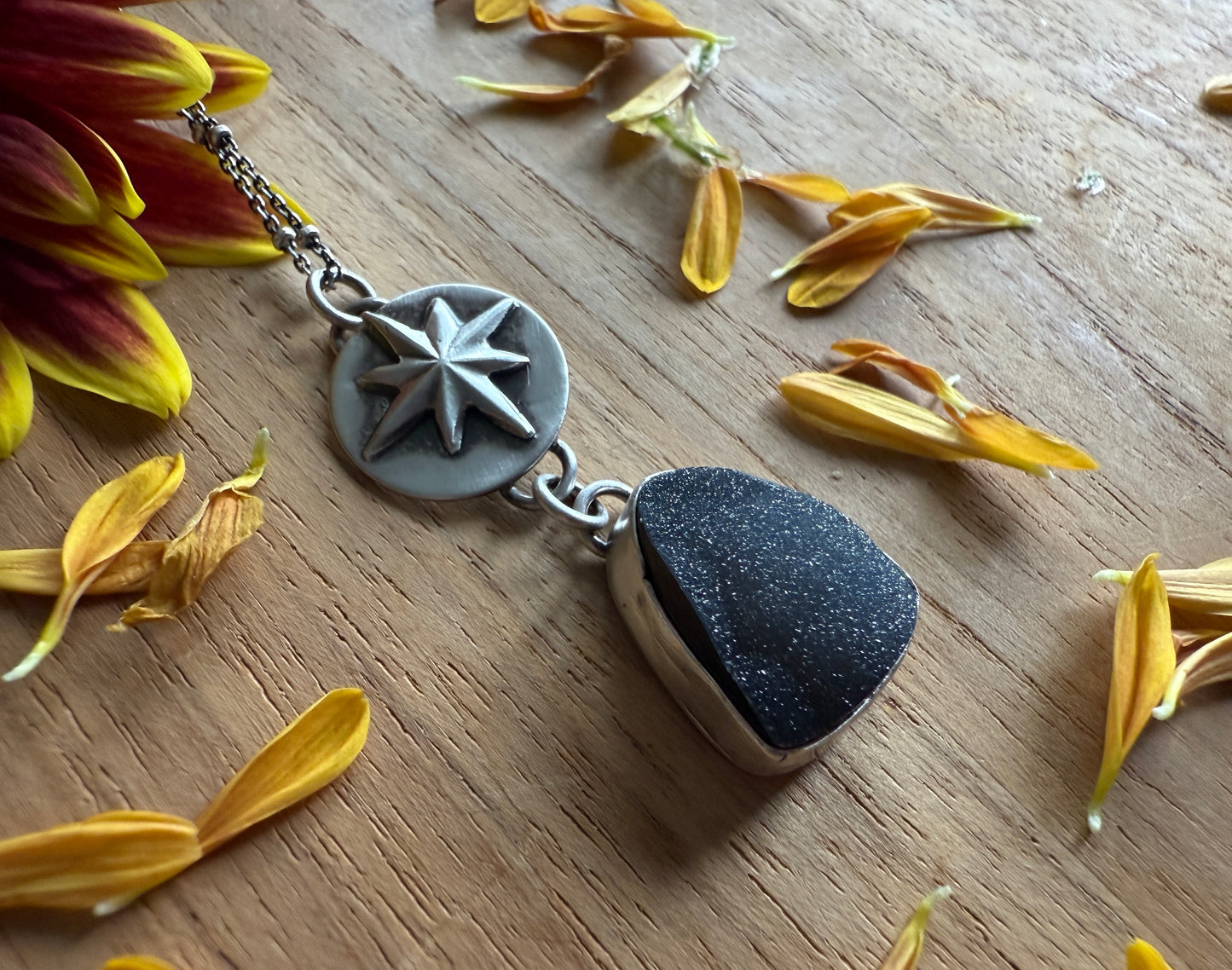 Black Druzy Necklace