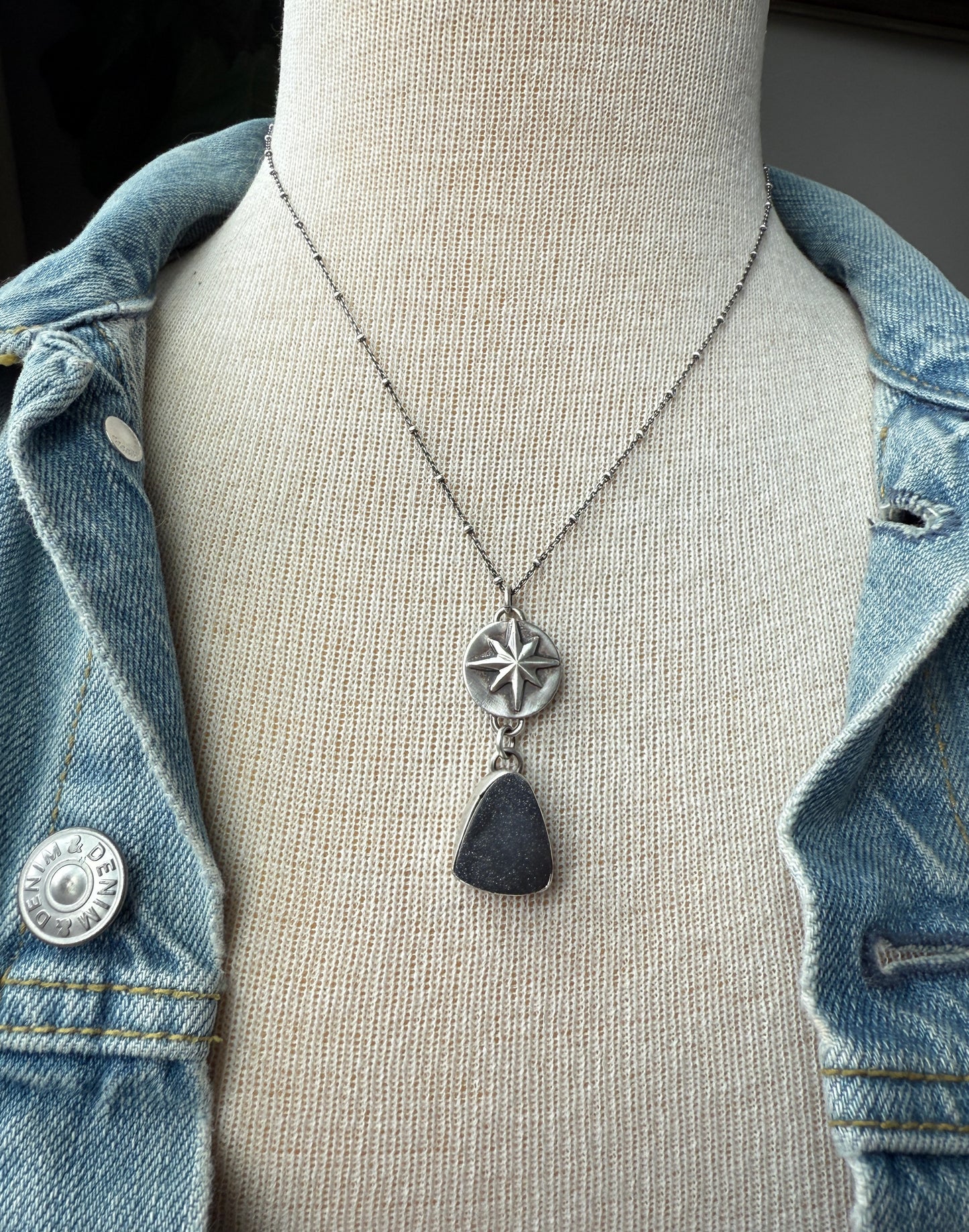 Black Druzy Necklace
