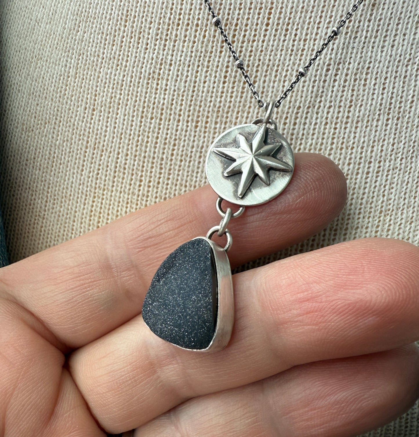 Black Druzy Necklace