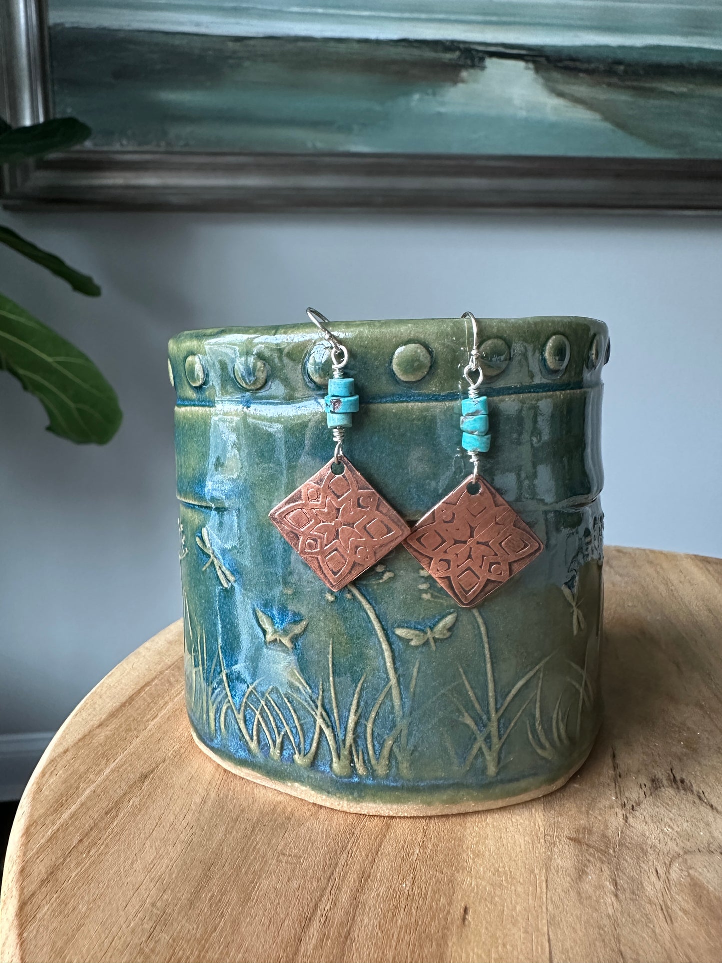 Copper and Turquoise Earrings