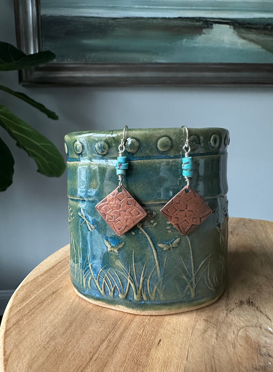 Copper and Turquoise Earrings
