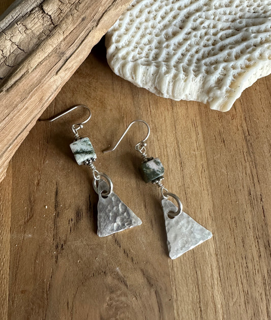 Hammered Triangle Earrings