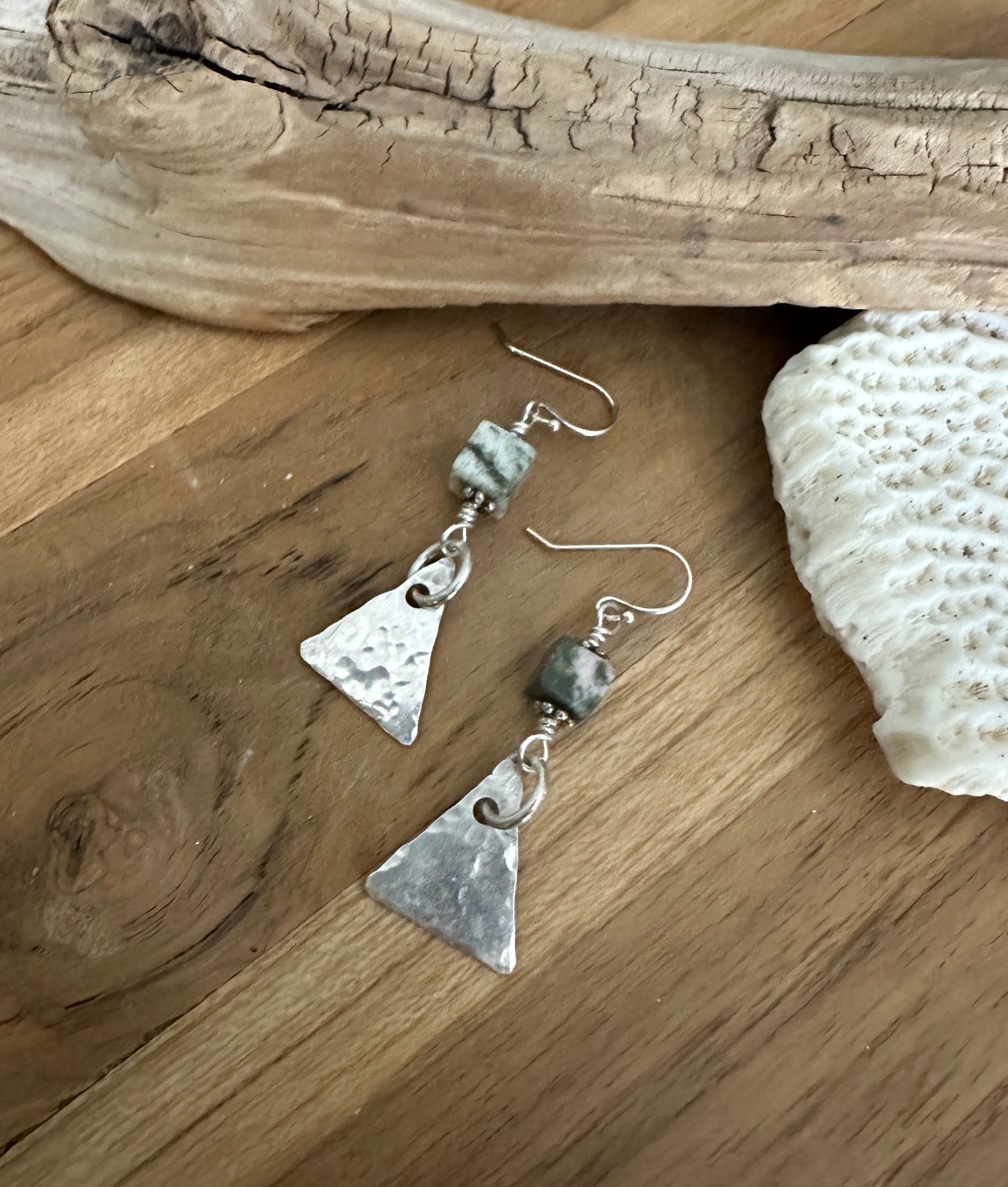 Hammered Triangle Earrings
