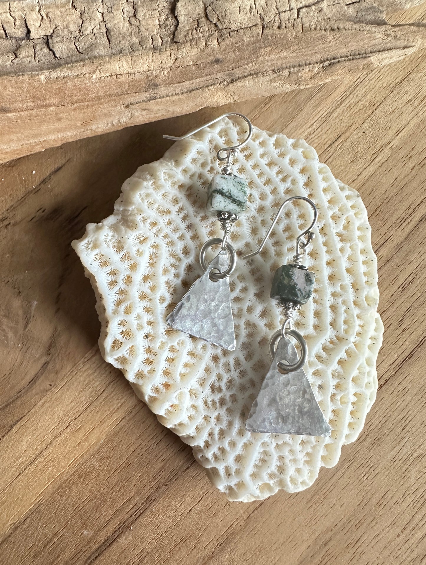 Hammered Triangle Earrings
