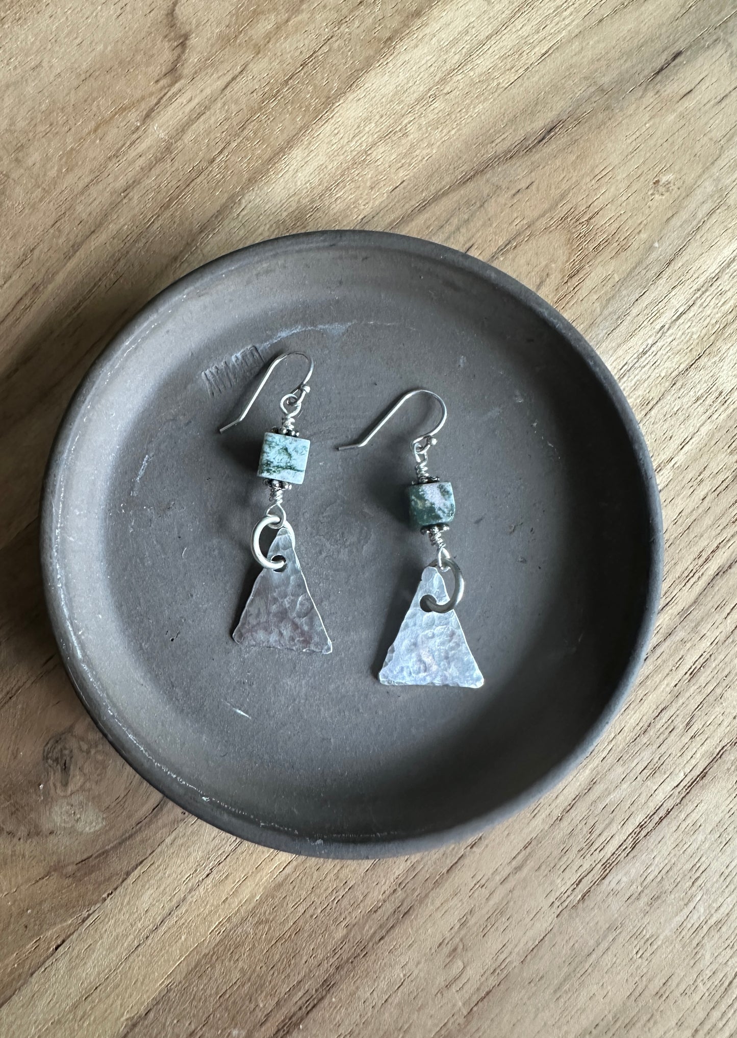 Hammered Triangle Earrings