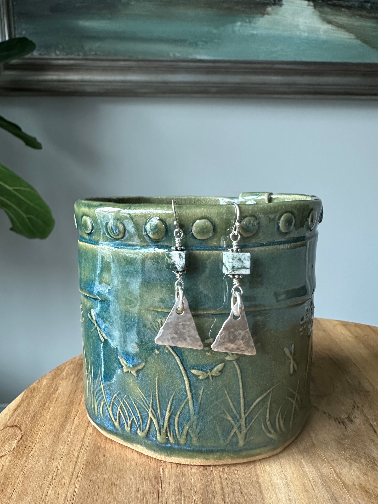 Hammered Triangle Earrings