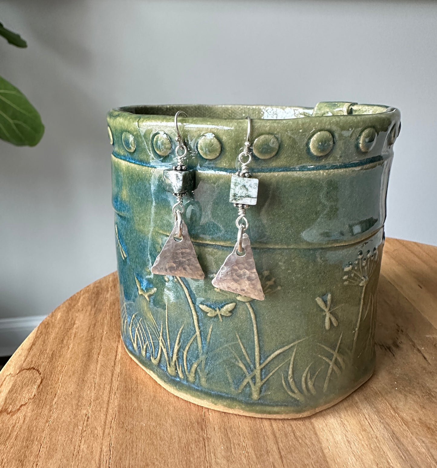 Hammered Triangle Earrings