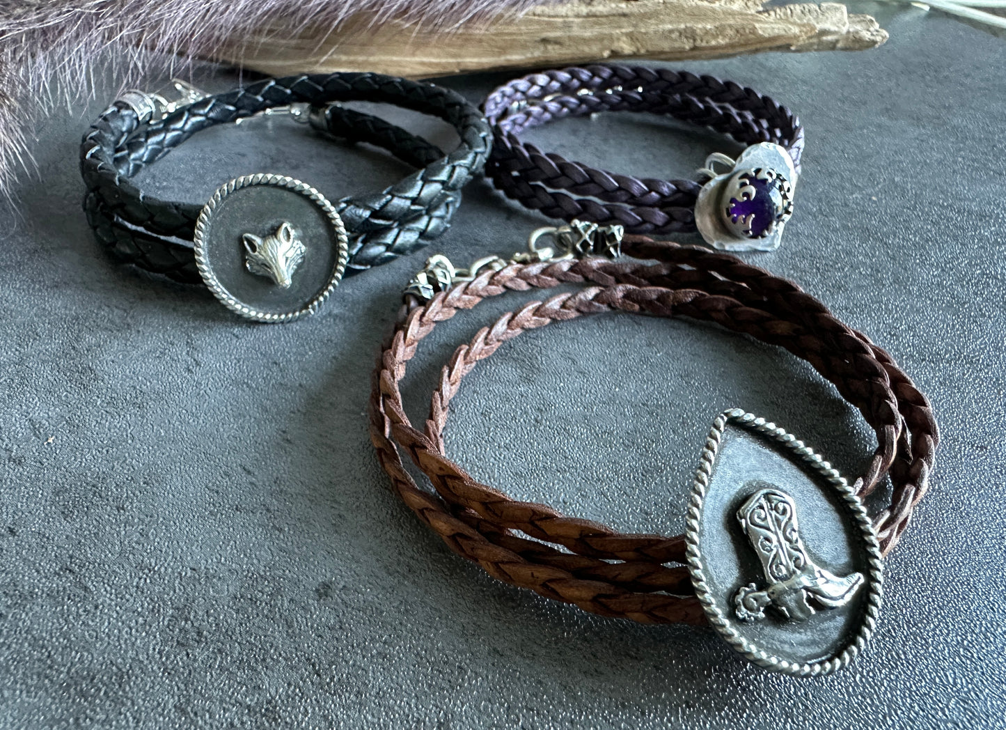 Cowboy Boot Leather Wrap Bracelet