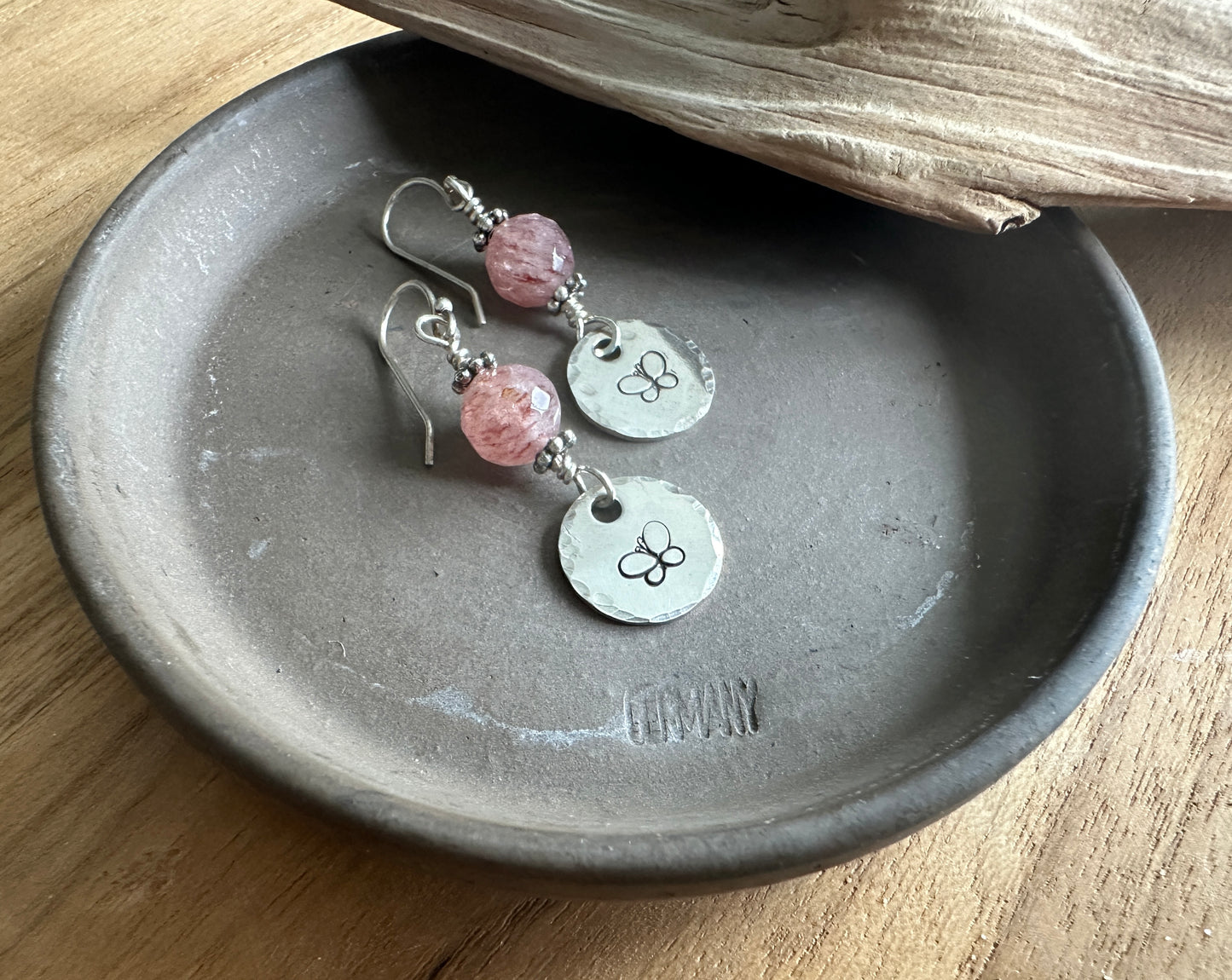 Stamped Butterfly Dangle Earrings