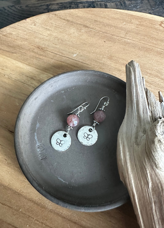 Stamped Butterfly Dangle Earrings