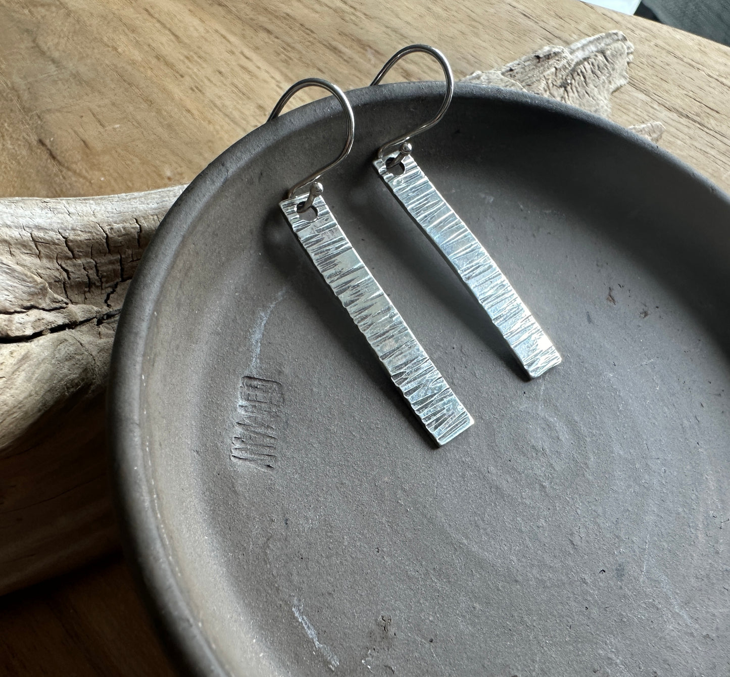 Hammered Bar Earrings