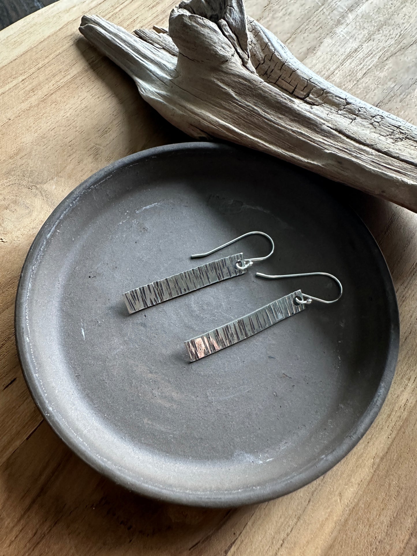 Hammered Bar Earrings