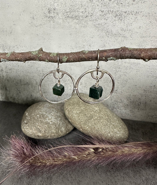Jasper Stone Circle Earrings