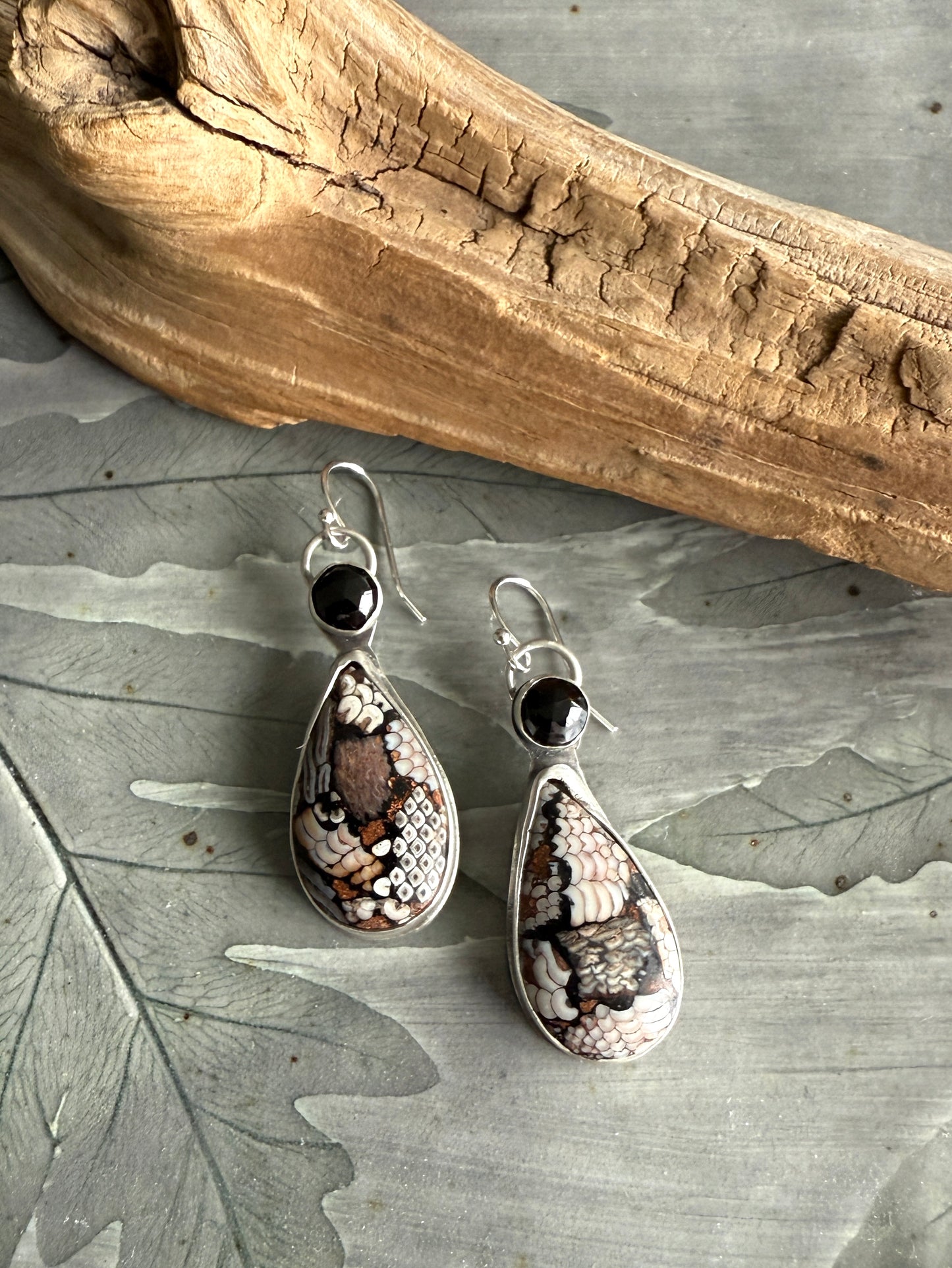 Snake Skin Stone Earrings