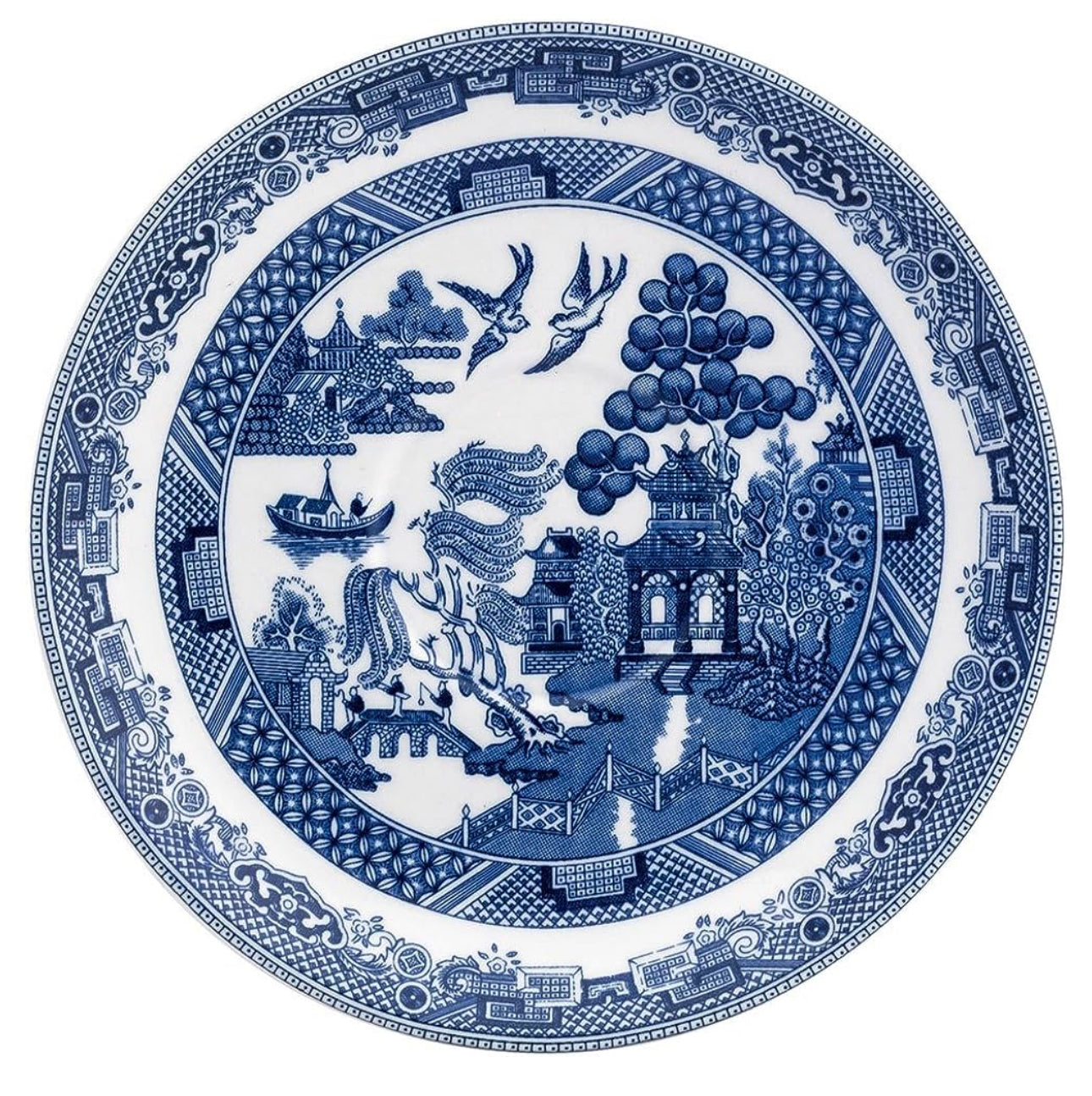 Blue Willow China Heart Necklace