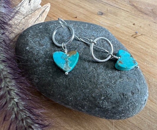 Kingsman Turquoise Heart Dangle Earrings