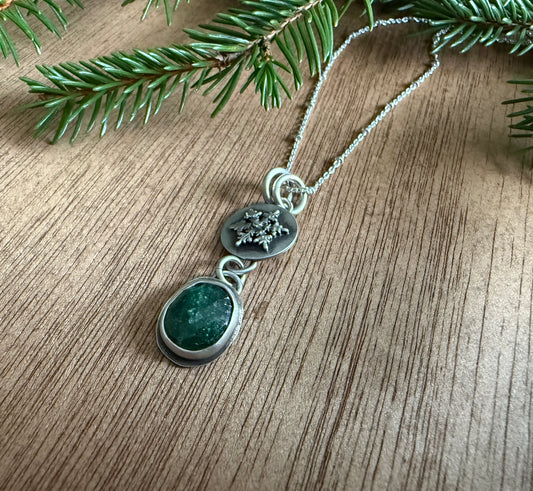 Green Aventurine Snowflake Necklace