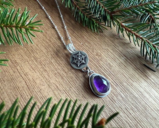 Amethyst Snowflake Necklace