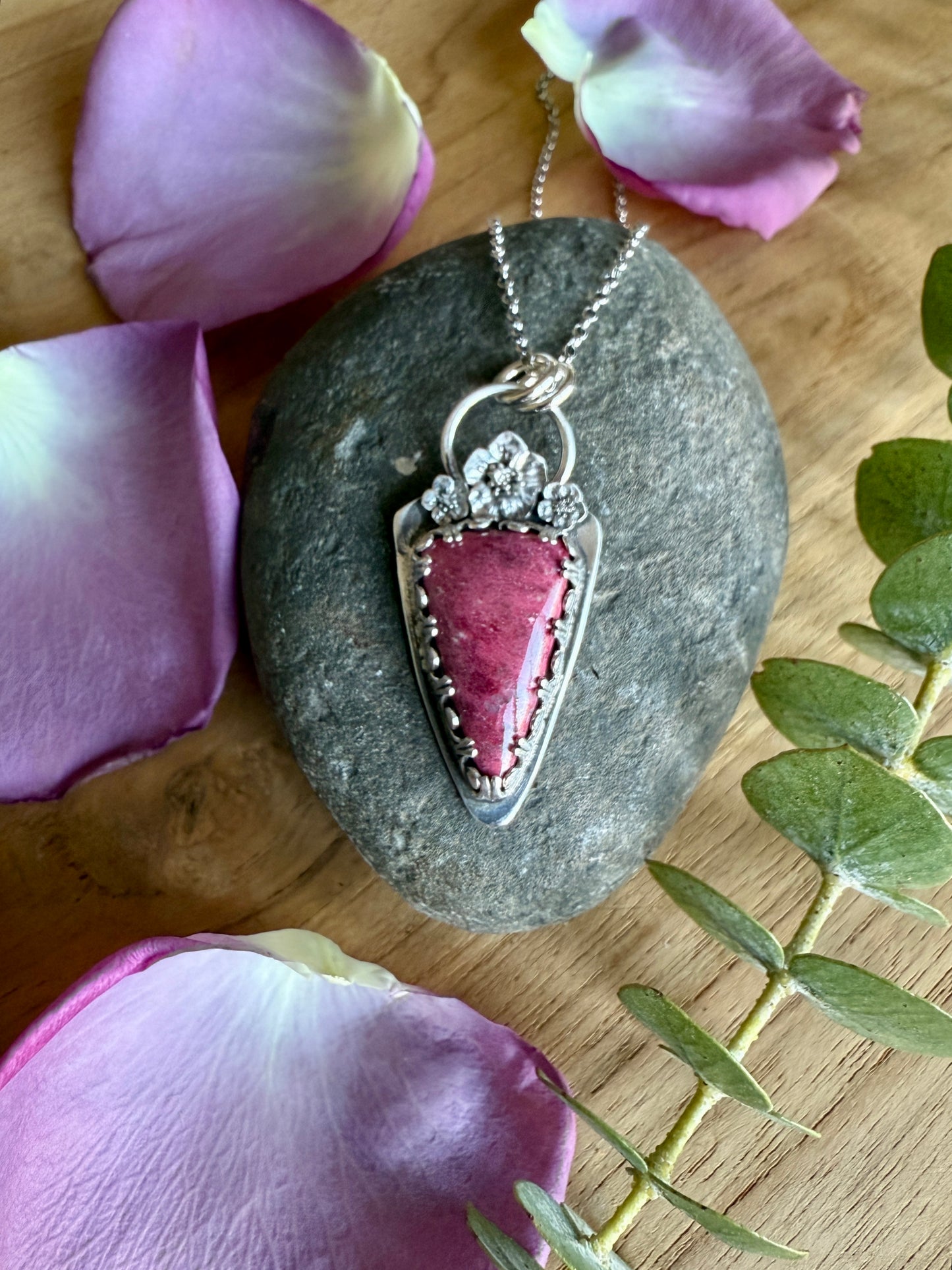 Thulite Cherry Blossom Necklace