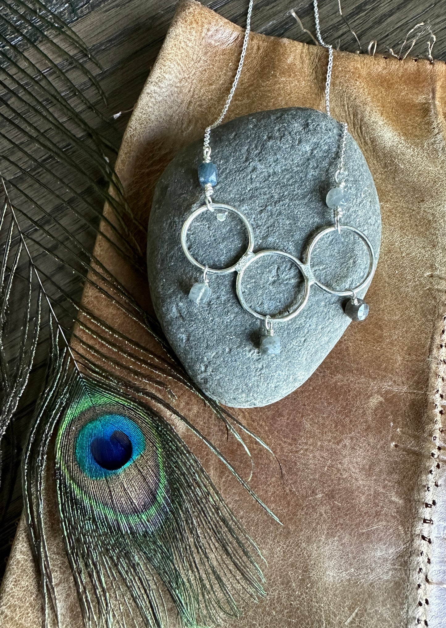 Three Circle Necklace with Labradorite