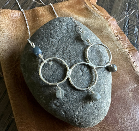 Three Circle Necklace with Labradorite