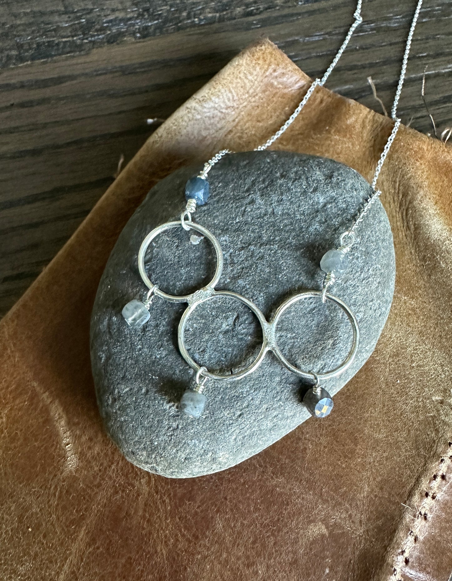 Three Circle Necklace with Labradorite